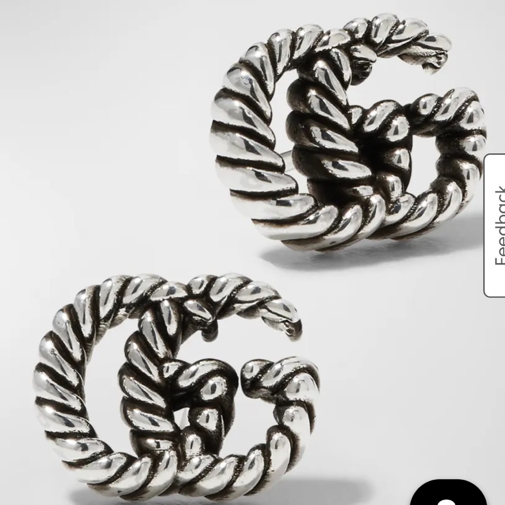 Gucci Stud Earrings in Aged Sterling Silver